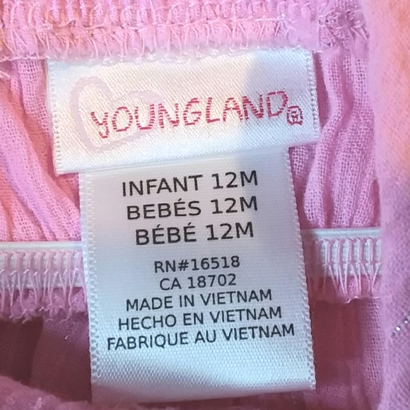 NWT Youngland Infant 12 month dress pink w/ white daisies - Picture 2 of 6